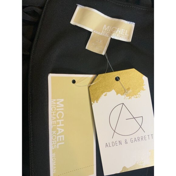 Michael Kors Black Sleeveless Belted Jumpsuit Jewel Sequins NWT $170, Size 2X - Picture 8 of 10